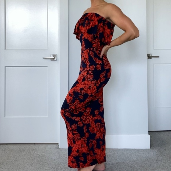 Strapless Palm Leaf Dress - Picture 4 of 10